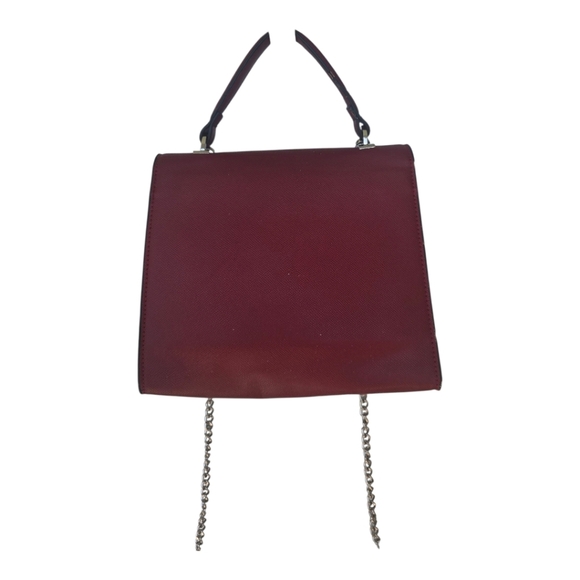 Prada Crossbody Top Handle HandBag Chain Strap Red Women Leather New 2way - Picture 3 of 16